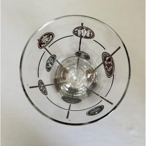 Vintage Libbey Pilsner Beer Glasses Barware 10 oz Coins Black Gold Lot of 7 - Picture 12 of 12